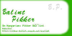 balint pikker business card